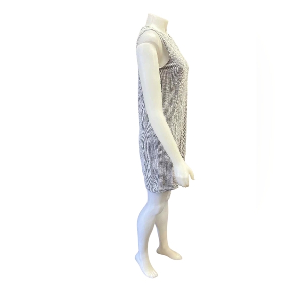 Club Monaco ‘June Dress’ White and Navy Striped Mini Length Dress EUC Size SM - Picture 2 of 8